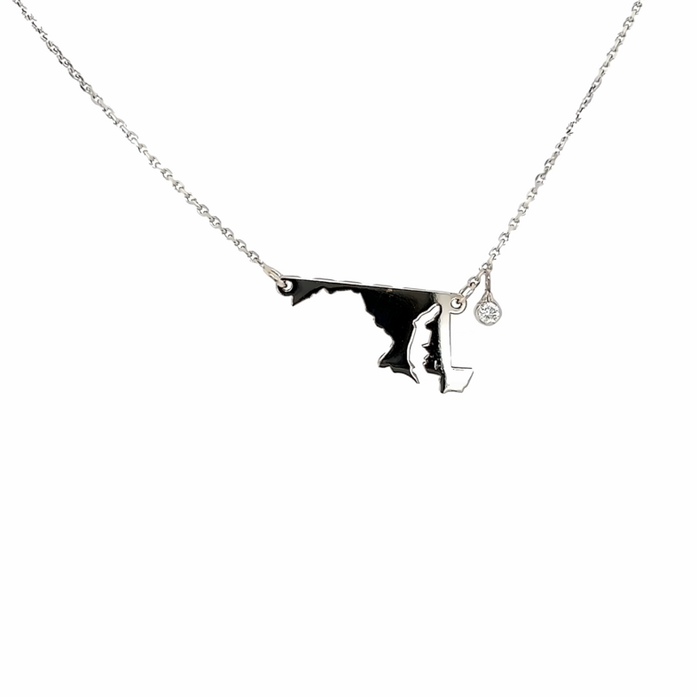 White 14 Karat Statement Charm Length 18